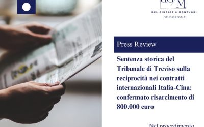 Storica sentenza rapporti Italia-Cina: risarcimento per 800.000 €