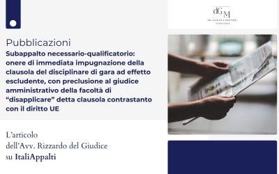 Subappalto necessario e clausole immediatamente escludenti