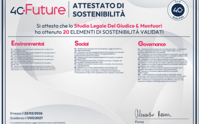 Attestato di sostenibilità ESG: un riconoscimento al nostro impegno per una professione legale responsabile