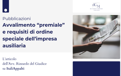 Avvalimento premiale e requisiti dell’impresa ausiliaria
